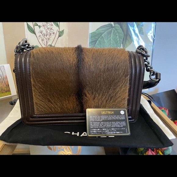 Boy Flap Bag Fur with Leather Old Medium - Picture 3 of 12